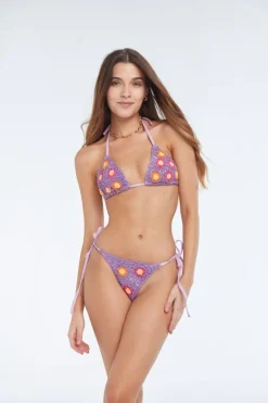 Adriana Purple Flowers Hekletopp