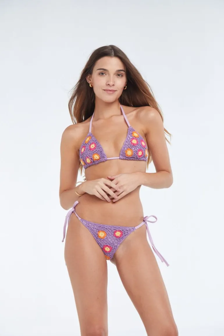 Adriana Purple Flowers Heklet Bunn