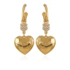 Bling Heart Drop Hoop Øredobber