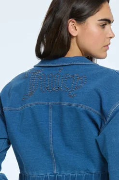 Brodert Strikket Dongerijakke