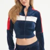 Cropped Colorblock Velour Treningsjakke