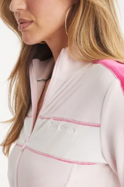 Cropped Colorblock Velour Treningsjakke