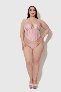 Frederick'S X Juicy Satin & Rhinestone Bustier