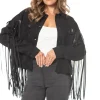 Fringe Trucker-Jakke I Imitert Skinn