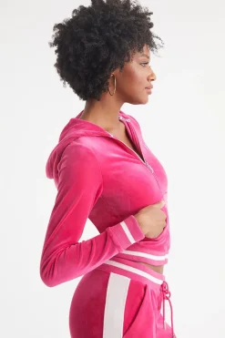 Hettegenser I Kontrastfarge I Velour