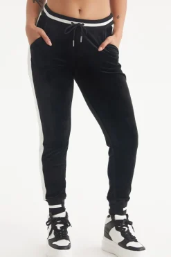 Joggers I Kontrastribbete Velour