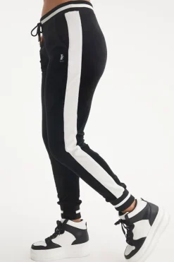 Joggers I Kontrastribbete Velour
