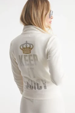 Keep It Juicy Cotton Velour Mockneck Treningsjakke