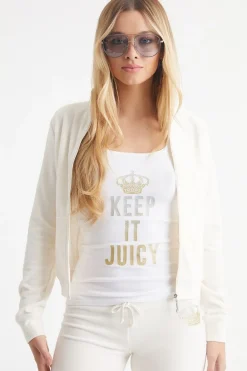 Keep It Juicy Cotton Velour Mockneck Treningsjakke