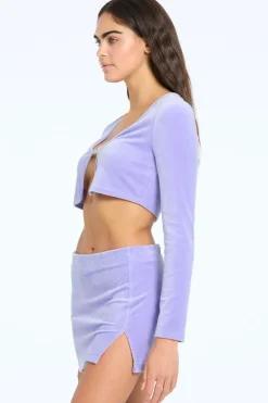 Langermet Velour Cardigan Topp