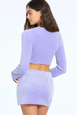 Langermet Velour Cardigan Topp