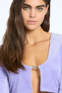 Langermet Velour Cardigan Topp