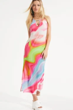 Mesh Swirl Maxikjole