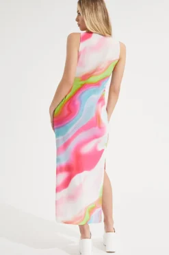 Mesh Swirl Maxikjole