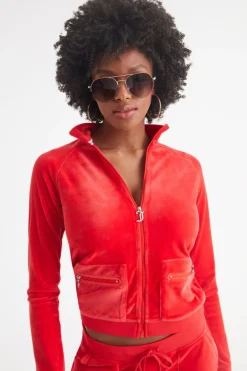 Mockneck Velour Cargo Treningsjakke