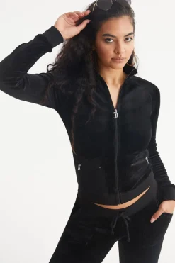 Mockneck Velour Cargo Treningsjakke