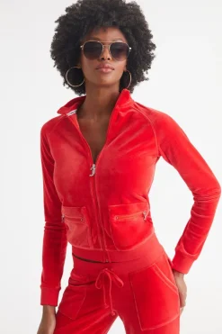 Mockneck Velour Cargo Treningsjakke
