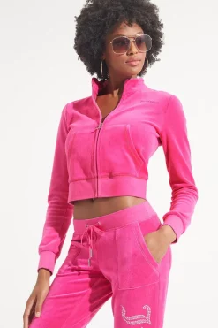 Mockneck Velour Treningsjakke I Bomull