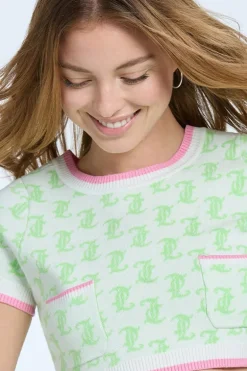 Monogram Cropped Strikketopp