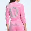 Monogram Cropped Velour Bomberjakke