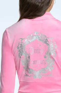 Monogram Cropped Velour Bomberjakke