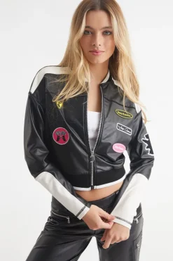 Moto Bomberjakke I Imitert Skinn