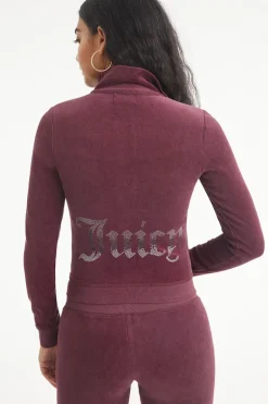 Ombre Bling Cotton Velour Mockneck Treningsjakke