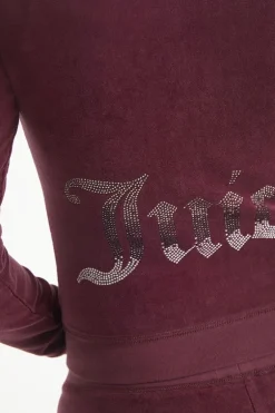 Ombre Bling Cotton Velour Mockneck Treningsjakke