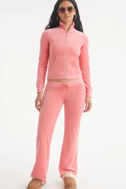 Ombre Bling Cotton Velour Mockneck Treningsjakke