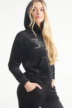 Oversized Big Bling Velour Hettegenser