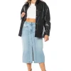 Oversized Faux Skinn-Shacket