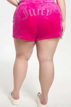 Plus-Size Big Bling Velour Shorts