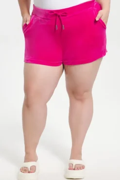 Plus-Size Big Bling Velour Shorts