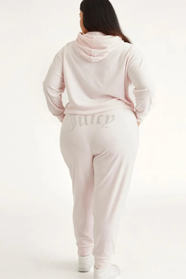 Plus-Size Big Bling Velour Jogger
