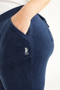 Plus-Size Hollywood Scottie Snap Pocket Treningsbukser I Bomull Og Velour