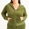 Plus-Size Icons Klassisk Hettegenser I Velour I Bomull