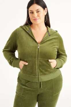 Plus-Size Icons Klassisk Hettegenser I Velour I Bomull