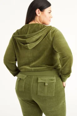 Plus-Size Icons Klassisk Hettegenser I Velour I Bomull