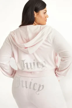 Plus-Size Og Big Bling Velour Hettegenser