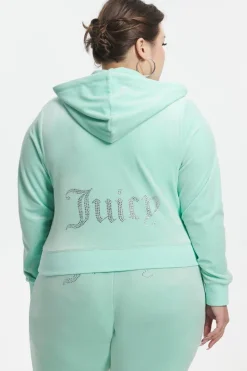 Plus-Size Og Big Bling Velour Hettegenser