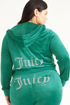 Plus-Size Og Big Bling Velour Hettegenser