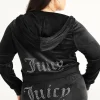 Plus-Size Og Big Bling Velour Hettegenser