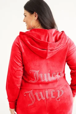 Plus-Size Og Big Bling Velour Hettegenser