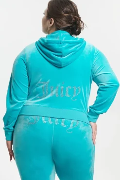 Plus-Size Og Big Bling Velour Hettegenser