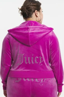 Plus-Size Og Big Bling Velour Hettegenser