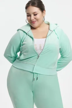 Plus-Size Og Big Bling Velour Hettegenser