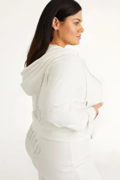 Plus-Size Og Big Bling Velour Hettegenser