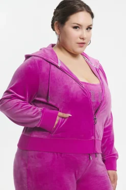 Plus-Size Og Big Bling Velour Hettegenser