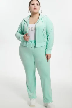 Plus-Size Og Big Bling Velour Hettegenser