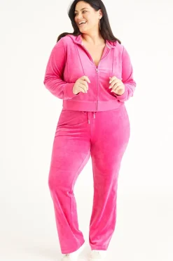 Plus-Size Og Big Bling Velour Hettegenser